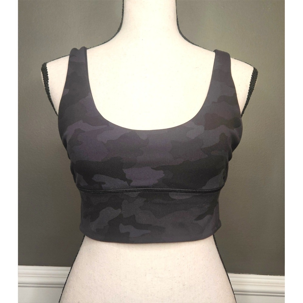 Lululemon Align Black‎ Gray Camo Nulu Heritage Reversible Sports Bra Yoga 8